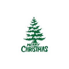 pine tree christmas logo vector