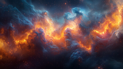 Fototapeta premium alien armada with organic designs and pulsating bioluminescence in a nebulous space environment