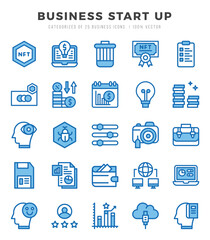 Set of Business Start Up icons. Vector Illustration.