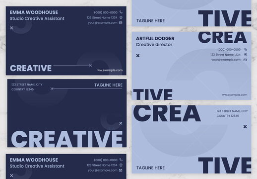 Blue and White Business Card