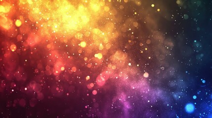 Fototapeta premium Abstract colorful bokeh background with glowing particles and vibrant colors.