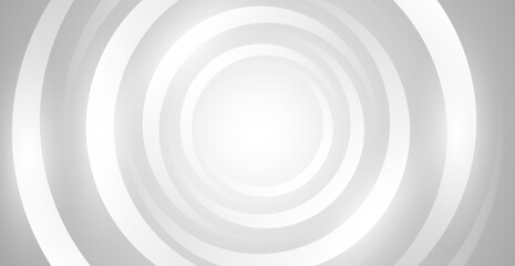 Gray Circle Round Frame Background With Glowing Light. Abstract Business Banner. Technology Wallpaper. Illustration. Futuristic. Minimal