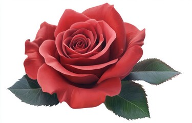 Fototapeta premium Elegant Peach Rose on White Background, Delicate Peach-Colored Rose Isolated on White, Minimalist Peach Rose Bloom with Soft Petals
