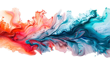 Fototapeta premium DarkRed, Blue, Green liquid colour mixed isolated on a transparent background