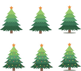 Fototapeta premium クリスマスツリー アイコン セット