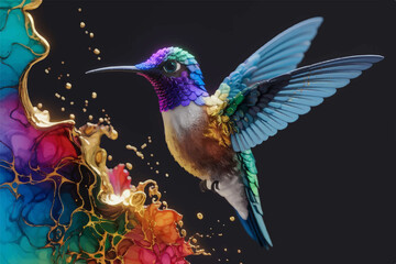 Obraz premium hummingbird and flower