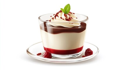Delicious pudding on a white background