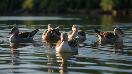 Fototapeta premium ducks on the water