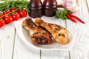 Hot and tasty chicken drumstick barbecue