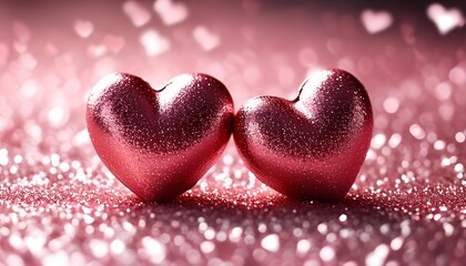 Obraz premium Romantic heart-shaped decorations valentine’s day celebration digital artwork artistic environment close-up view love concept for seo impact