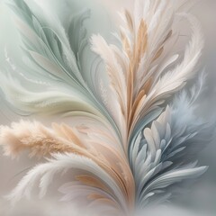Obraz premium Elegant Pampas Grass Wall Art in Soft Neutral Tones
