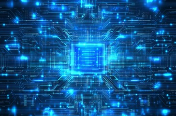 Obraz premium Close-up of a microchip symbolizing cutting-edge technology and research, reflecting advancements in R&D and the internet, showcasing the future of digital innovation.