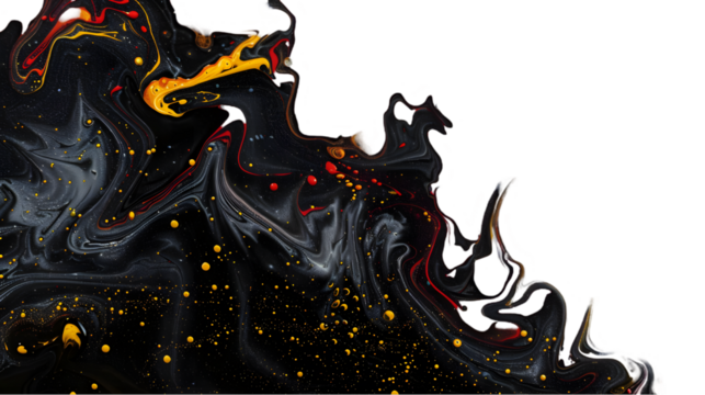 Black, DarkRed, Yellow liquid colour mixed background - Powered by Adobe