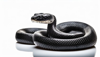 Fototapeta premium black snake isolated on white background