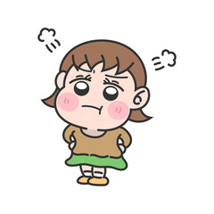 Obraz premium 怒っている女の子