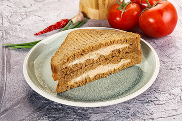 Club sandwich with Tuna fish