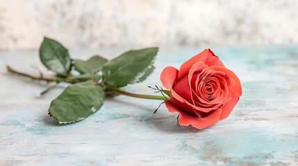 A single red rose symbolizing love, strength, and beauty, given to celebrate and honor the achievements and contributions of women around the world on International Women's Day.