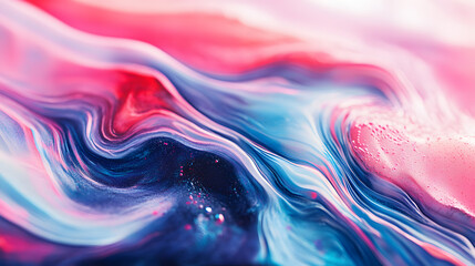 Obraz premium Colorful abstract swirl of pink, blue, and purple hues creating a mesmerizing fluid art pattern