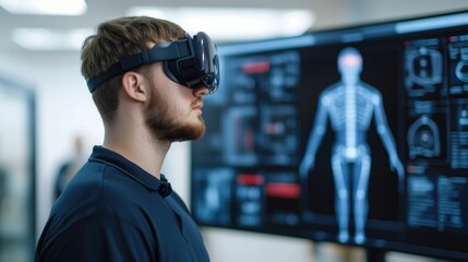 Cutting Edge and Robotics Visualized in Futuristic Virtual Reality   Immersive digital showcasing the potential of advanced technologies for societal benefits and progress
