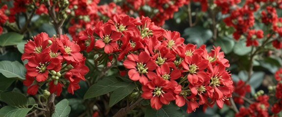 Tightly furled buds of the Red Batavia Jatropha flower tightly packed with promise, bud, bloom, jatropha