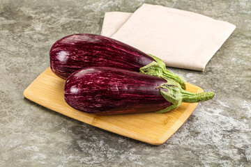 Fresh ripe two graffiti eggplant