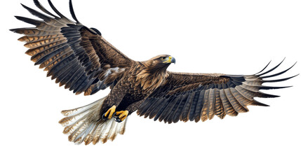 Obraz premium Illustration of a majestic eagle in flight isolated on white background