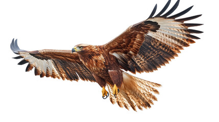 Fototapeta premium Illustration of a majestic eagle in flight isolated on white background