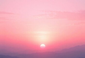Fototapeta premium Pastel sunset with soft pink and white hues on a gradient background, colorful, gentle, serene