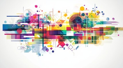 Obraz premium Abstract colorful geometric shapes and lines design. (1)