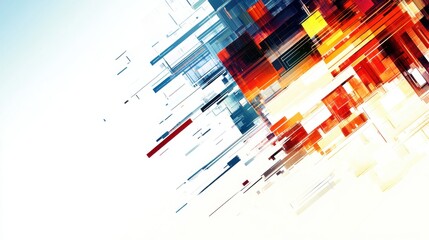 Fototapeta premium Abstract colorful geometric shapes and lines design.