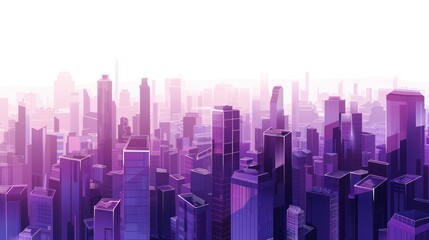 Obraz premium Purple Cityscape in the Morning