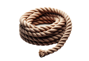 Bunch of rope made from recyclable materials on a transparent background