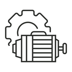 Motor icon, Electric component symbol outline icon, editable vector illustration and transparent graphic element. Isolated on white background