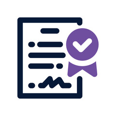 certificate icon. vector dual tone icon for your website, mobile, presentation, and logo design.