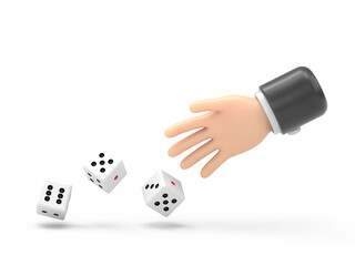 Man throws dice. Template for gambling. Throwing dice. Red dice on the table. Man avid person. Gambler concept. Playing in hand.Supports PNG files with transparent backgrounds.