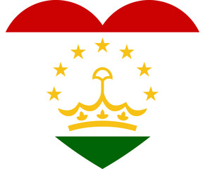 Heart Icon inside Tajikistan Flag