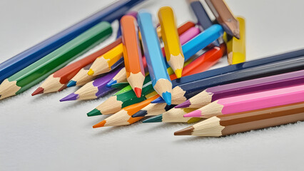 Fototapeta premium pencils on a white background