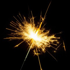 Fototapeta premium sparks with solid black background and also fire particles
