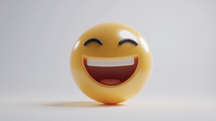 Fototapeta premium Smile happy laughing emoji face