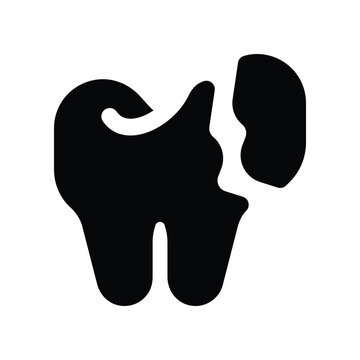 recommend clip art: broken tooth icon. vector glyph icon for your website, mobile, presentation, and logo design.