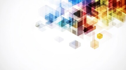 Fototapeta premium Abstract colorful geometric shapes on white background.