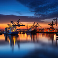 Obraz premium sunset in the port