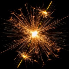 Fototapeta premium sparks with solid black background and also fire particles