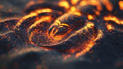 Intricate sand scorpion art beach shoreline nature photography closeup view macro concept of natural beauty