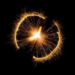 sparks with solid black background and also fire particles