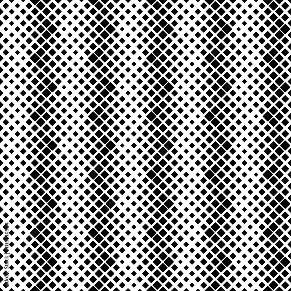 Poster geometrical diagonal square pattern background design - abstract black and white vector graphic from