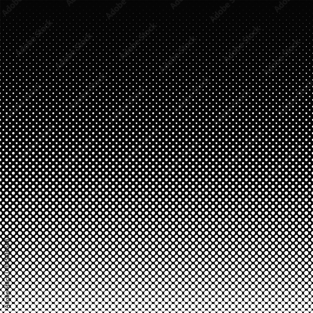 Poster repeating circle pattern background - abstract monochrome vector graphic with dots
