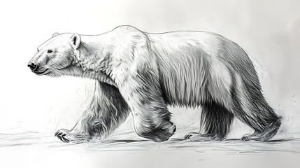 Obraz premium Artistic pencil sketches of bears running with realistic natural charm
