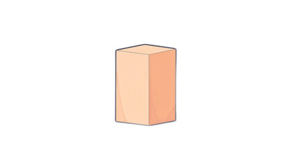 Fototapeta premium Simple, Clean, Geometric Shape of a Rectangular Prism in Light Color