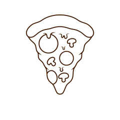 line art illustration pizza italian 